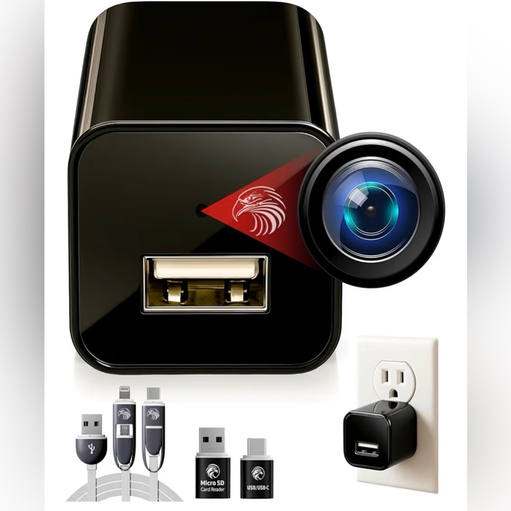 DIVINEEAGLE 1080p Dome Hidden Camera, Motion Detection, microSD Slot, Easy Setup